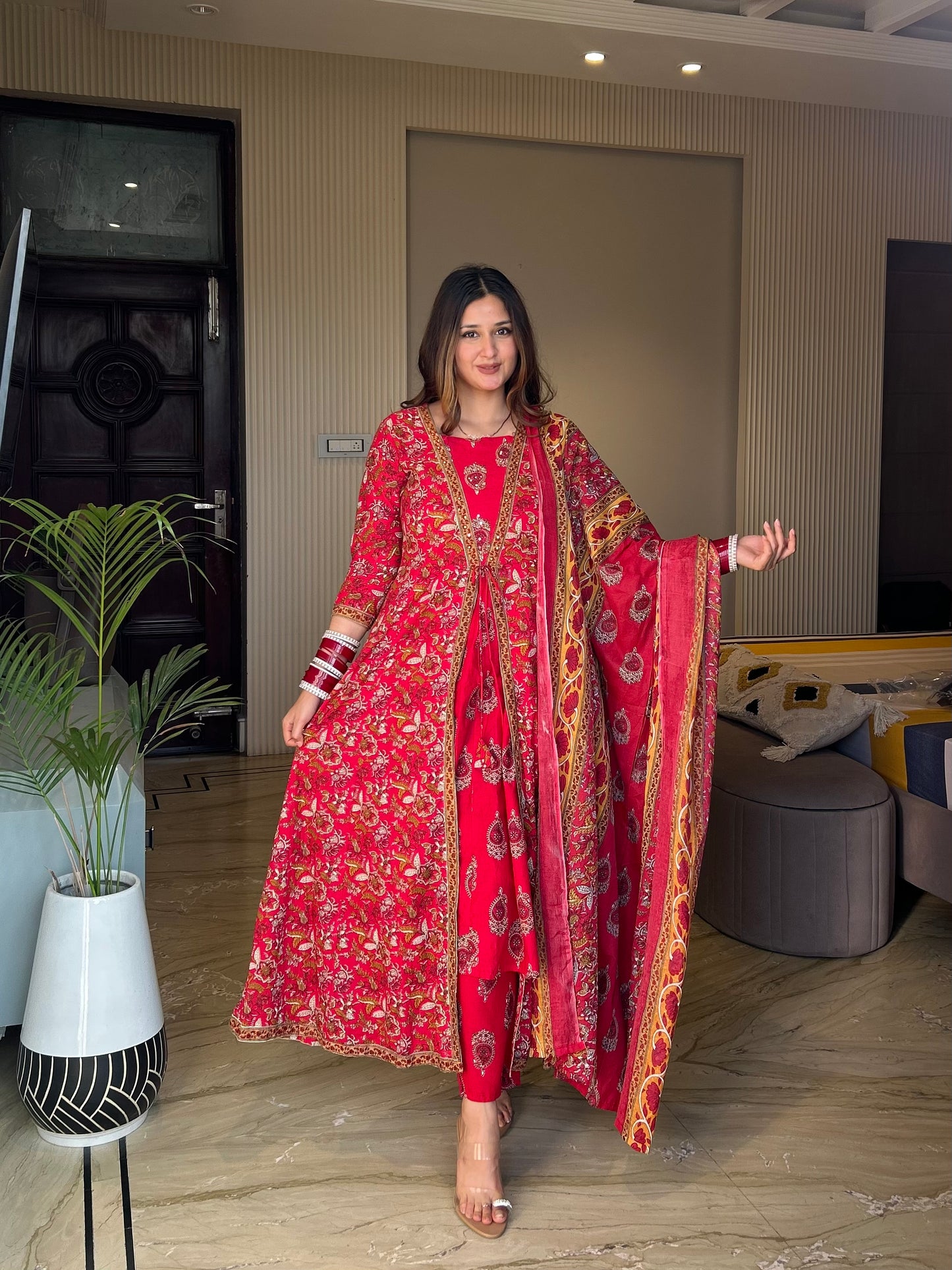 “Gulnaar Layered Anarkali Set”