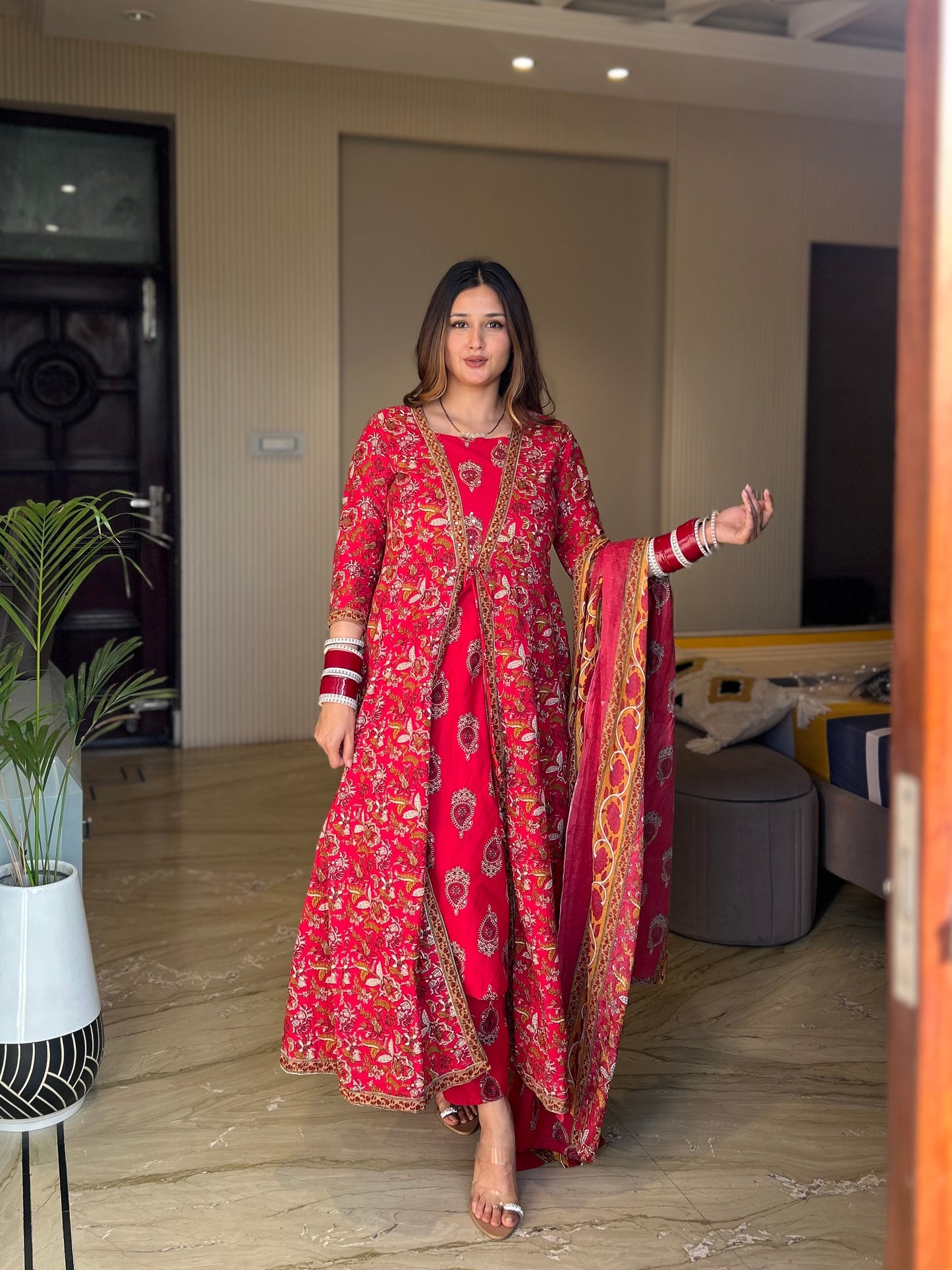 “Gulnaar Layered Anarkali Set”
